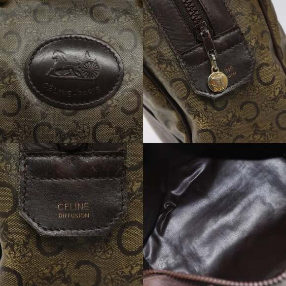 CELINE C Sulky Hand Bag Pvc Dark Brown Gold - Picture 11 of 12